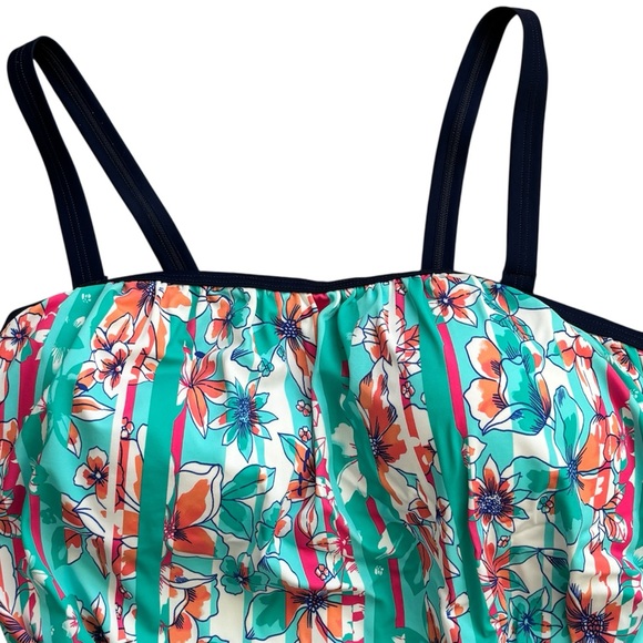 NWT! Seekers Contour One Piece Swimsuit 18W Tummy Control Floral - Picture 10 of 11